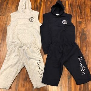 Ideate sleeveless hoodie and matching shorts.